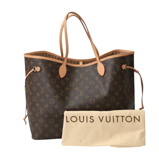 Louis Vuitton M40157 Discontinued Neverfull GM Monogram Canvas Brown Tote Bag