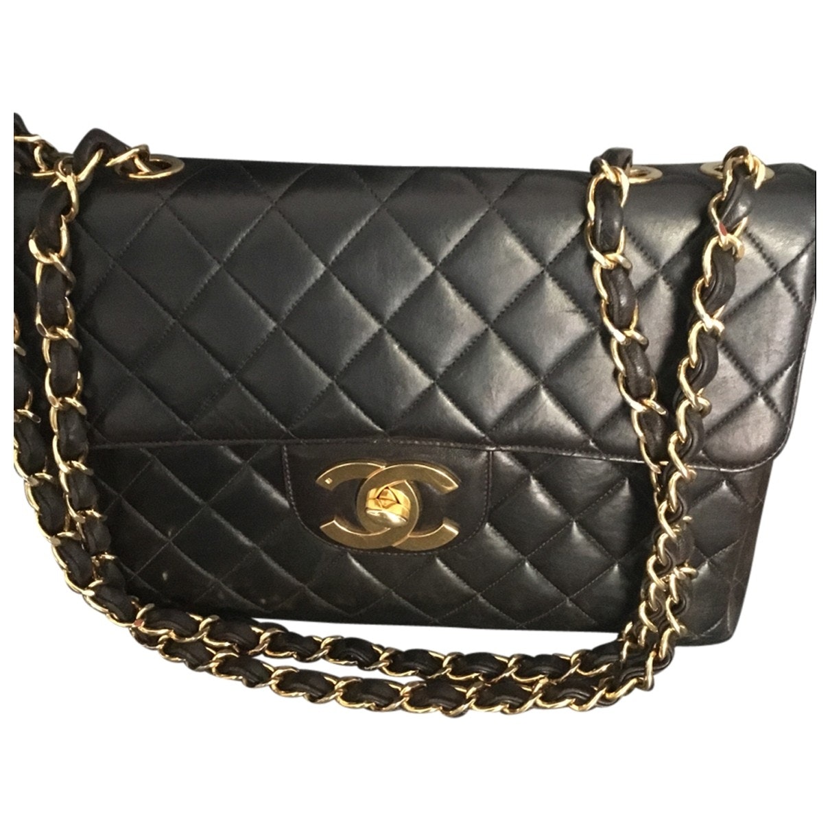 timeless/classique black leather handbag Signature