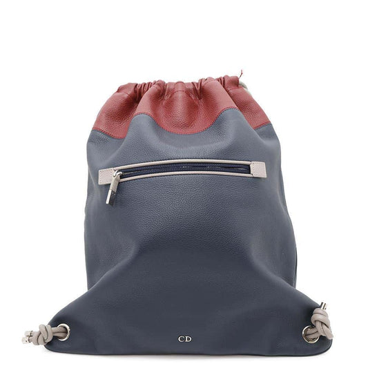 Dior Homme Backpack Navy Handbag Leather Red