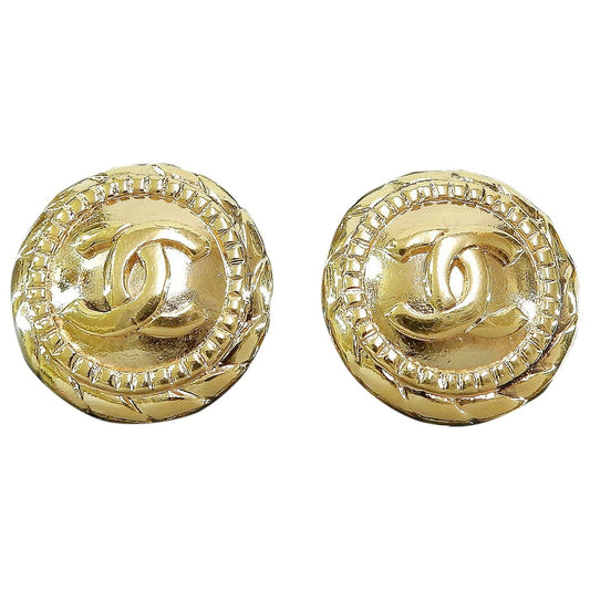 Chanel gold metal earrings Jewelry