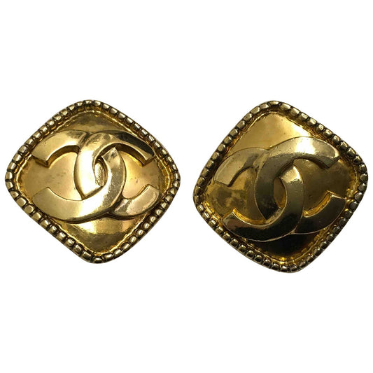 cc gold metal earrings Jewelry Signature