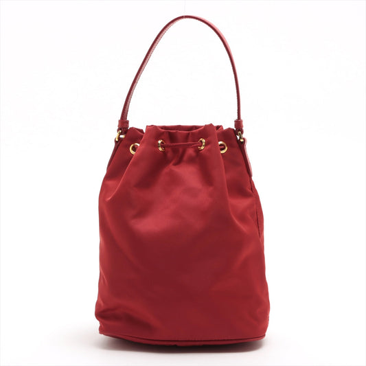 Prada Duet Re Bag Nylon Red Bucket Bucket Bag