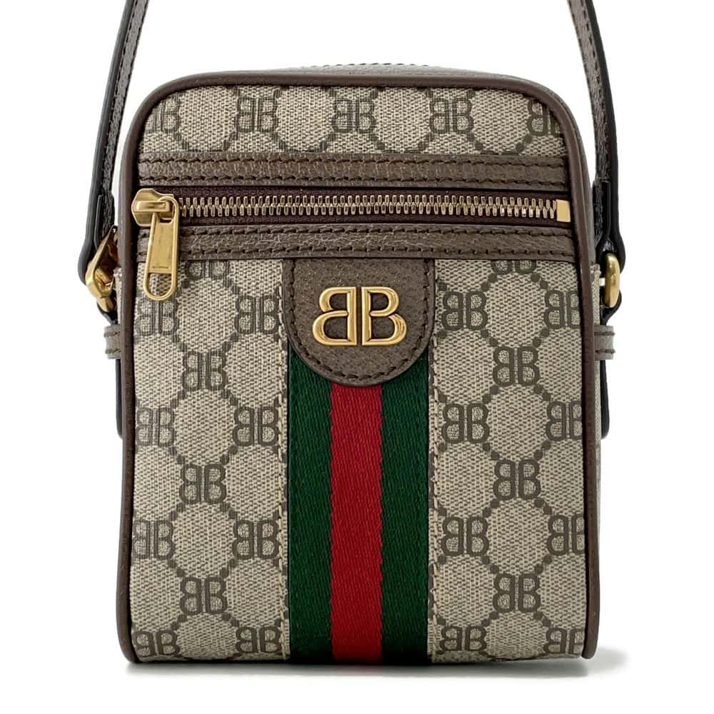 Gucci Balenciagacollaboration The Hacker Project Shoulder Bag Beige Leather Canvas