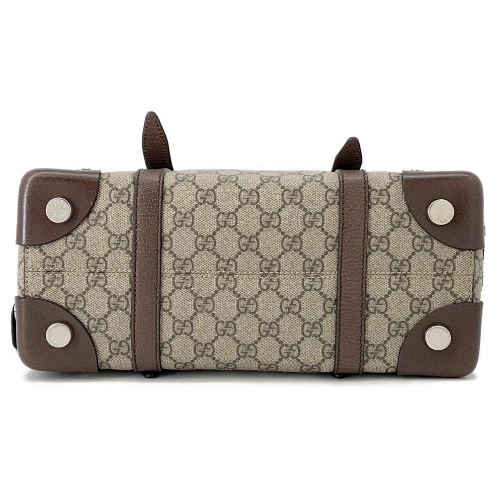 Gucci GG Supreme Detailed Brown643814 PVC Leather Beige Tote Bag