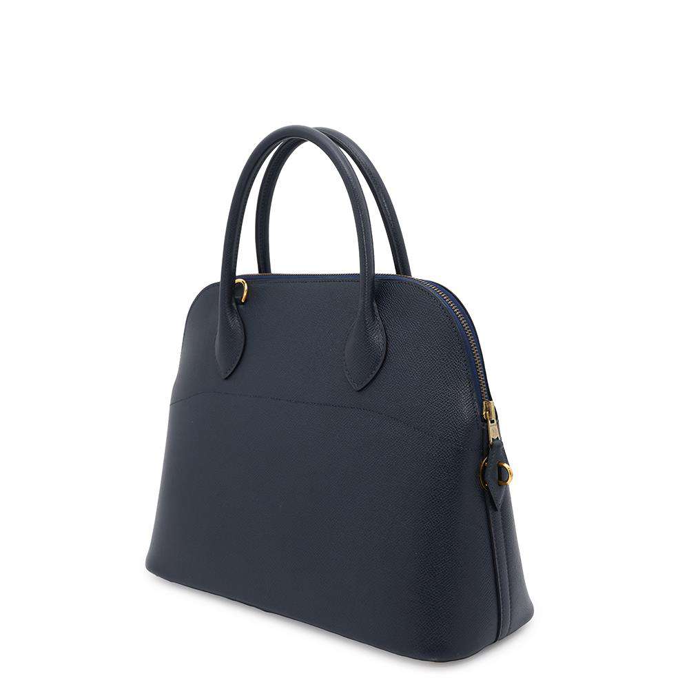 Bolide Navy Courchevel Size Handbag Travel Bag