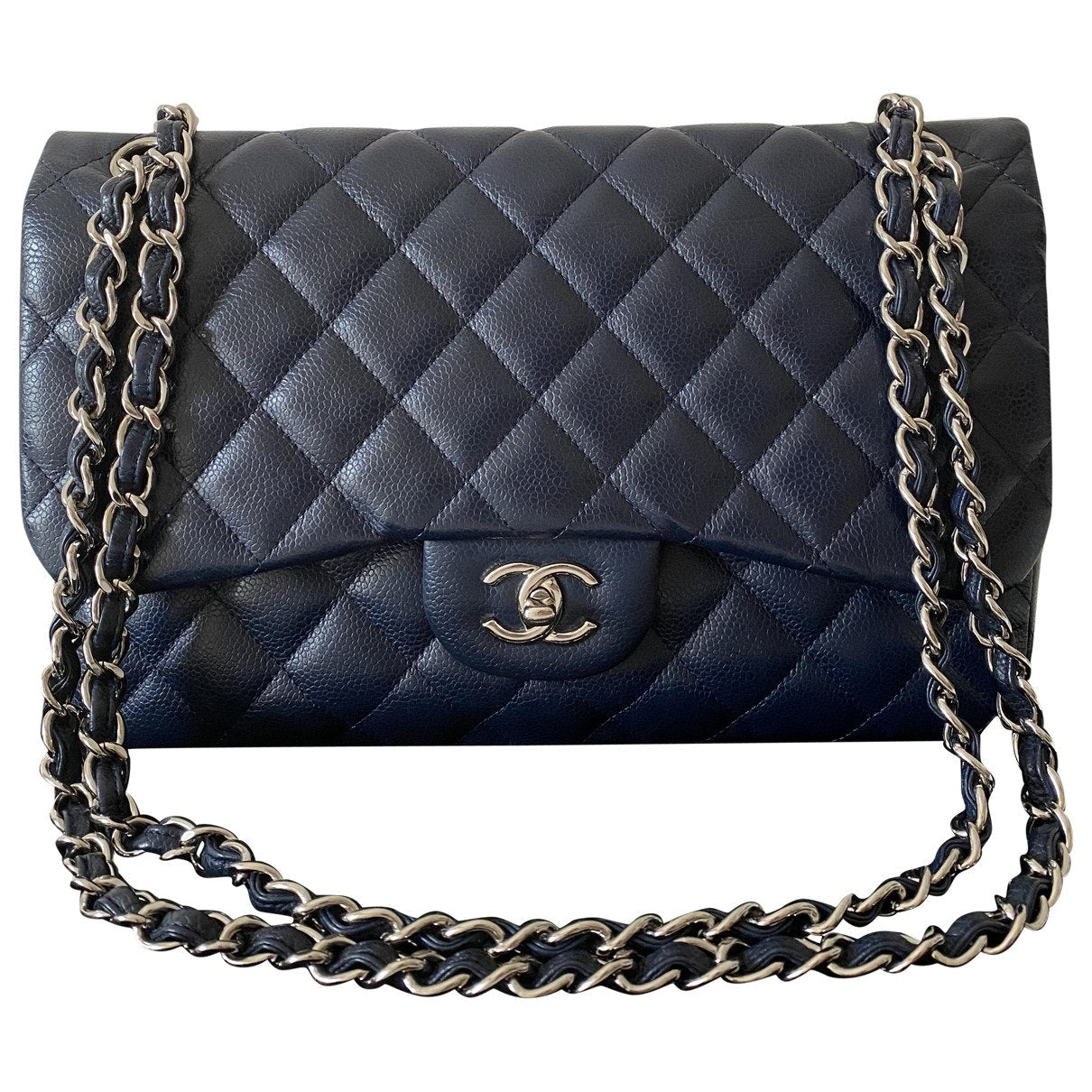 timeless/classique blue leather handbag Signature