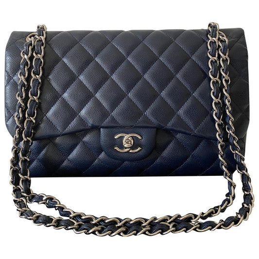 timeless/classique blue leather handbag Signature