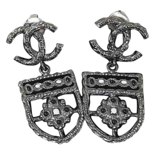 cc silver metal earrings Jewelry Signature
