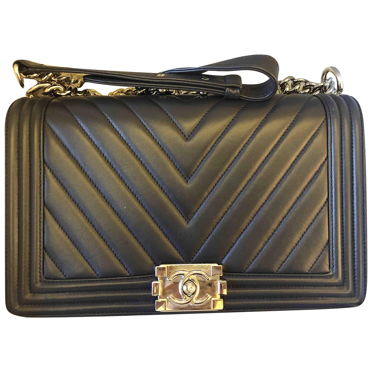 boy navy leather handbag Signature