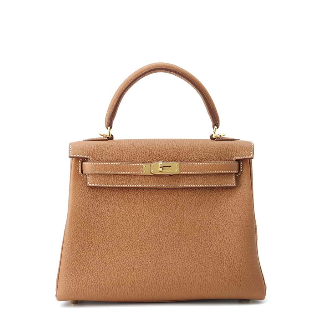 Kelly Togo Size Handbag Leather Gold Travel Bag