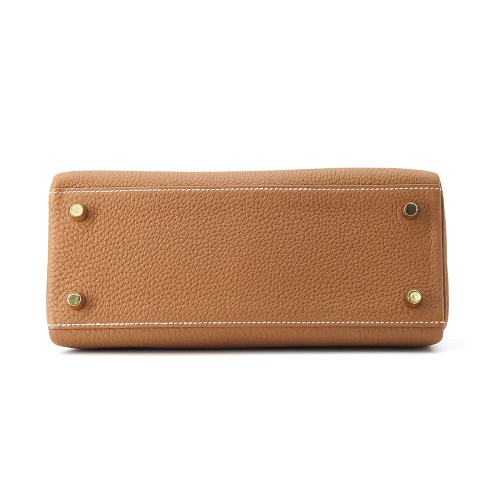 Kelly Togo Size Handbag Leather Gold Travel Bag