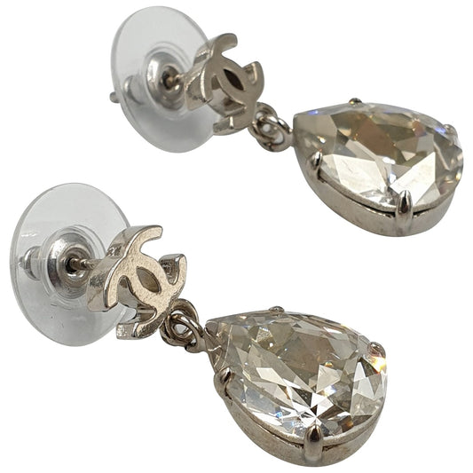 Chanel silver steel earrings Jewelry