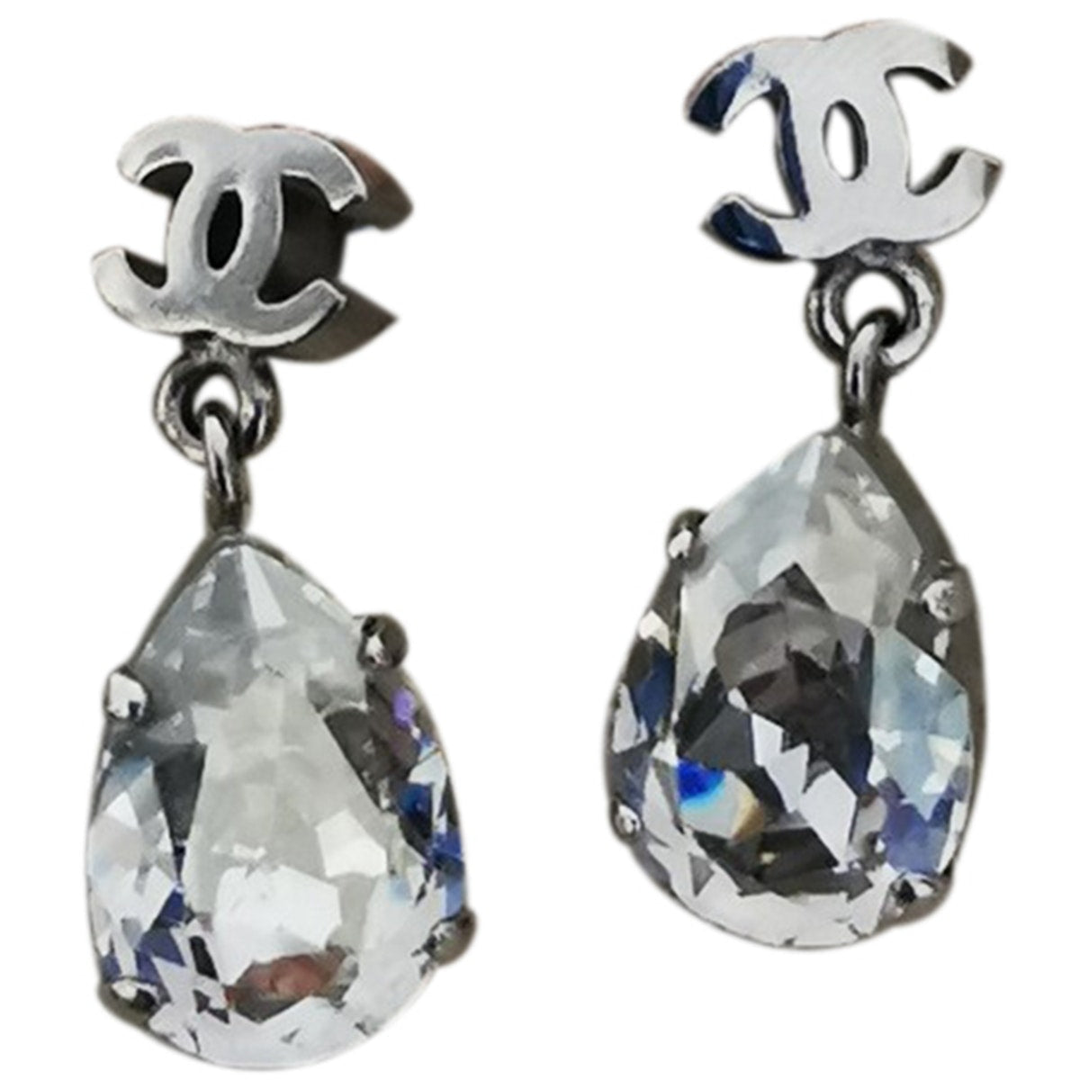 cc silver crystal earrings Jewelry Signature