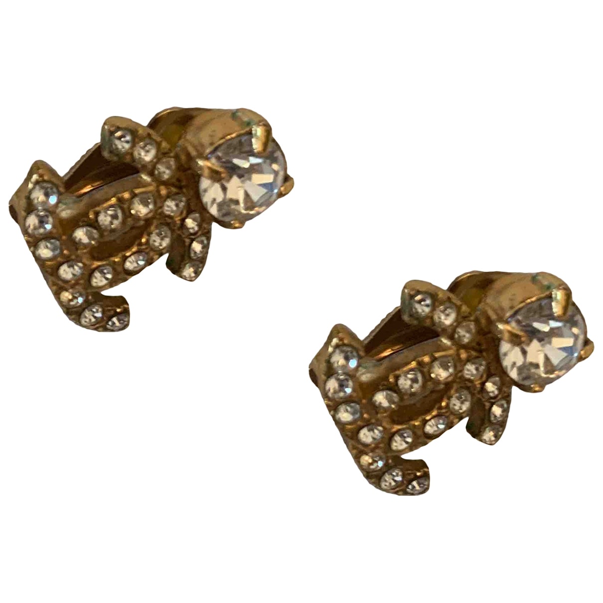 Chanel cc multicolour metal earrings Jewelry