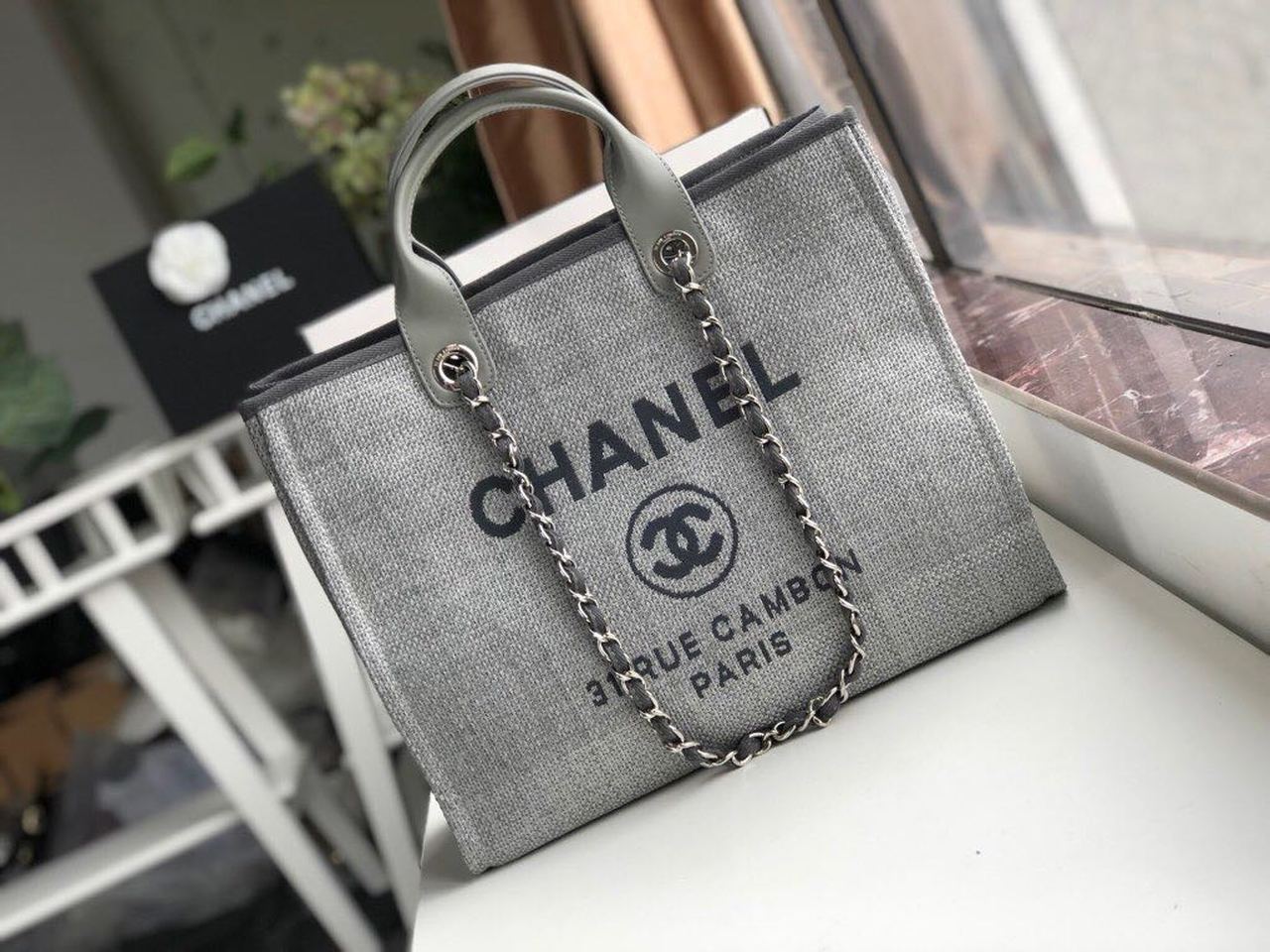 CHLSmall Shopping Hardware , ’s Silver Grey Shoulder Bag