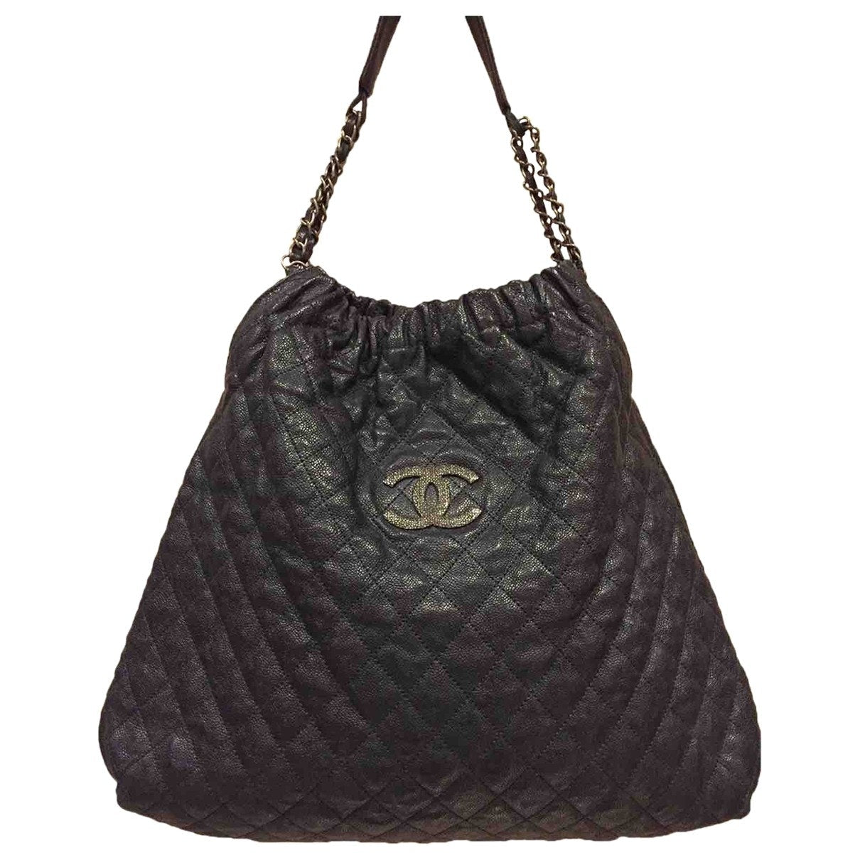 black leather handbag City