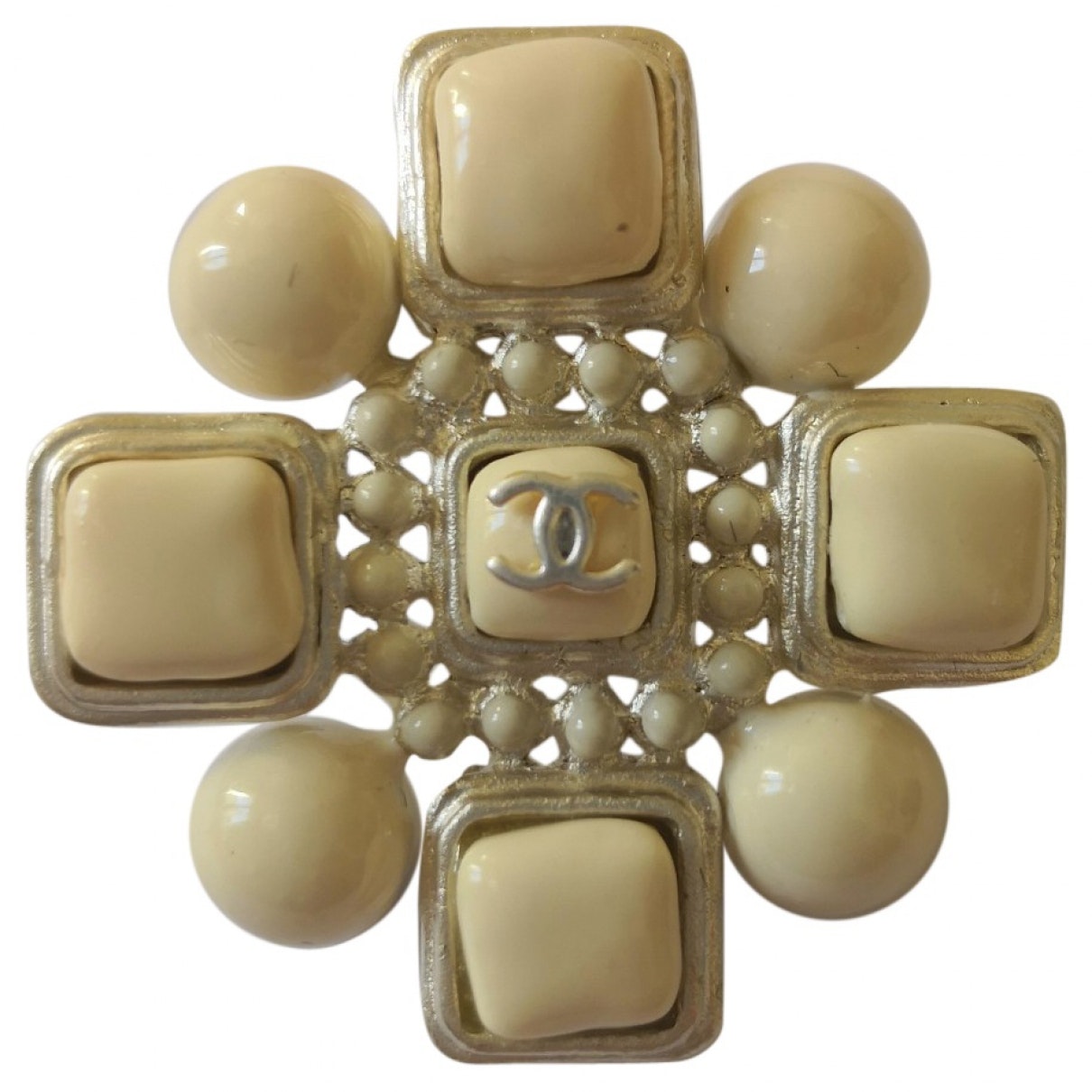 Chanel ecru metal pins & brooches Jewelry