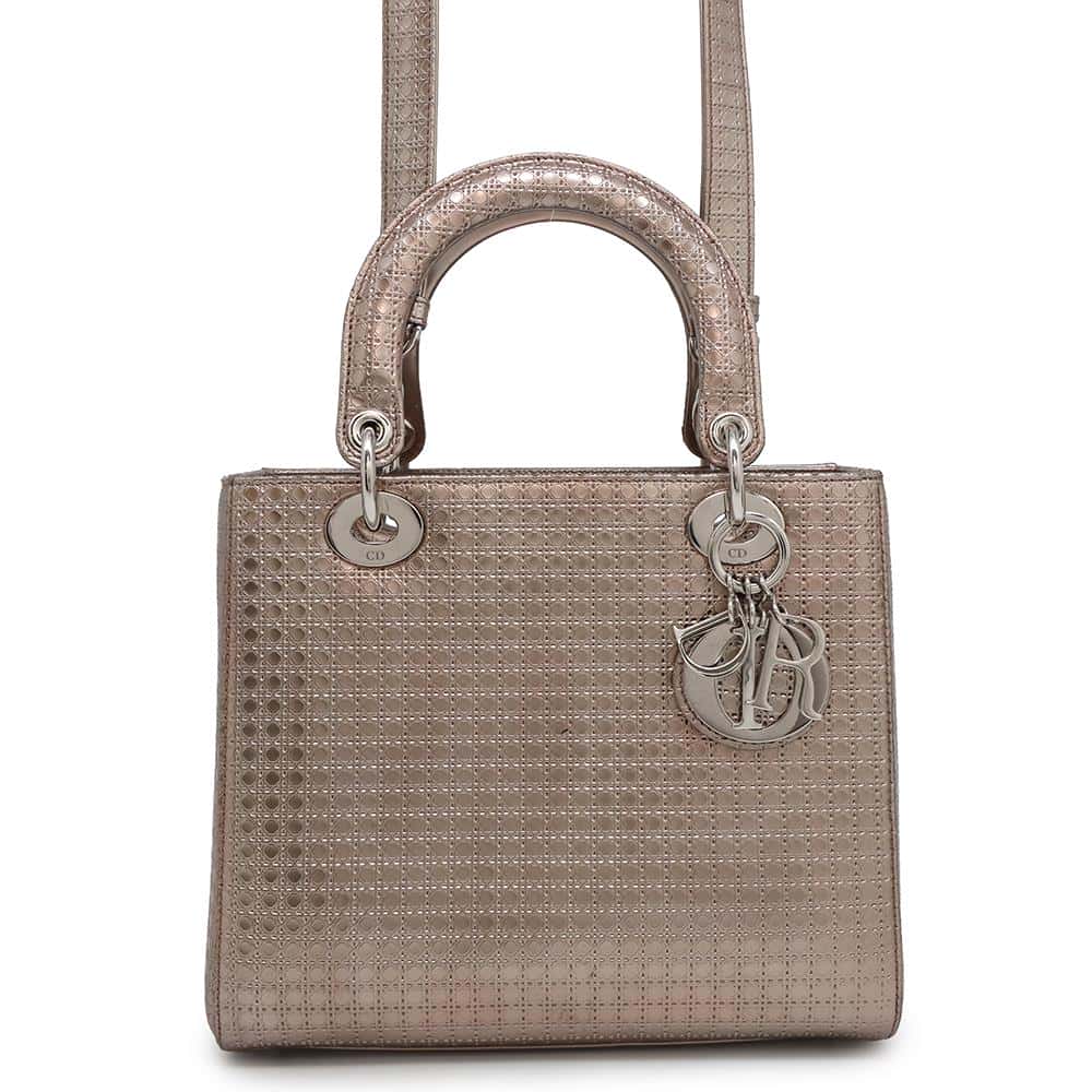 Dior Lady Waybag Metalicpinkm Pskc Size Leather Travel Bag