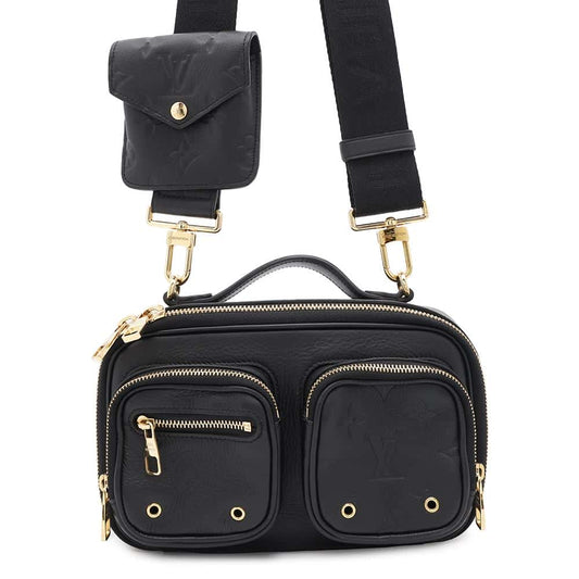 Louis Vuitton Utility NoirM80450 Calf Leather Crossbody Bag