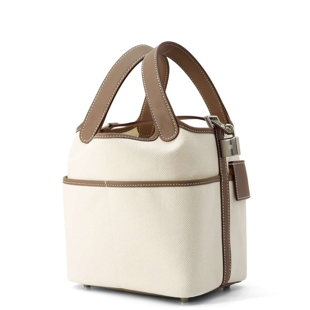 Picotin Lock Cargo Ecru Etoupe Towar Goeran Leather Travel Bag