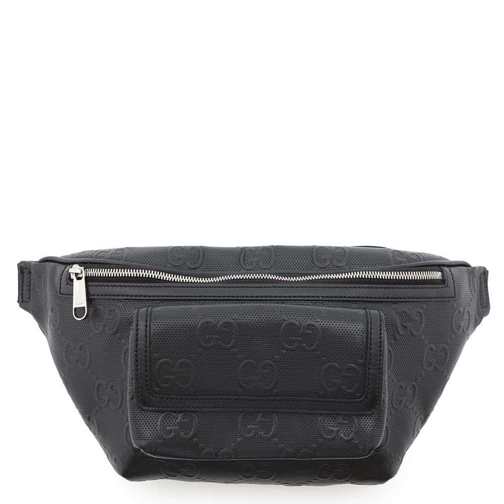 Gucci GG embossed Black645093 Leather Crossbody Bag