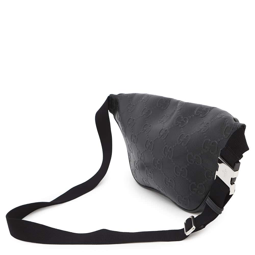 Gucci GG embossed Black645093 Leather Crossbody Bag