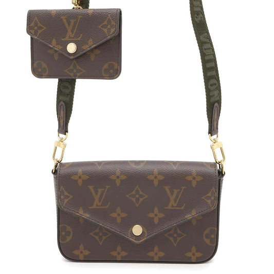 Louis Vuitton Multiie Pochette GreenM80091 Monogram Clutch Bag