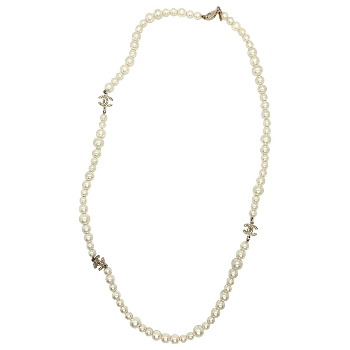 Chanel cc white pearls necklaces Jewelry