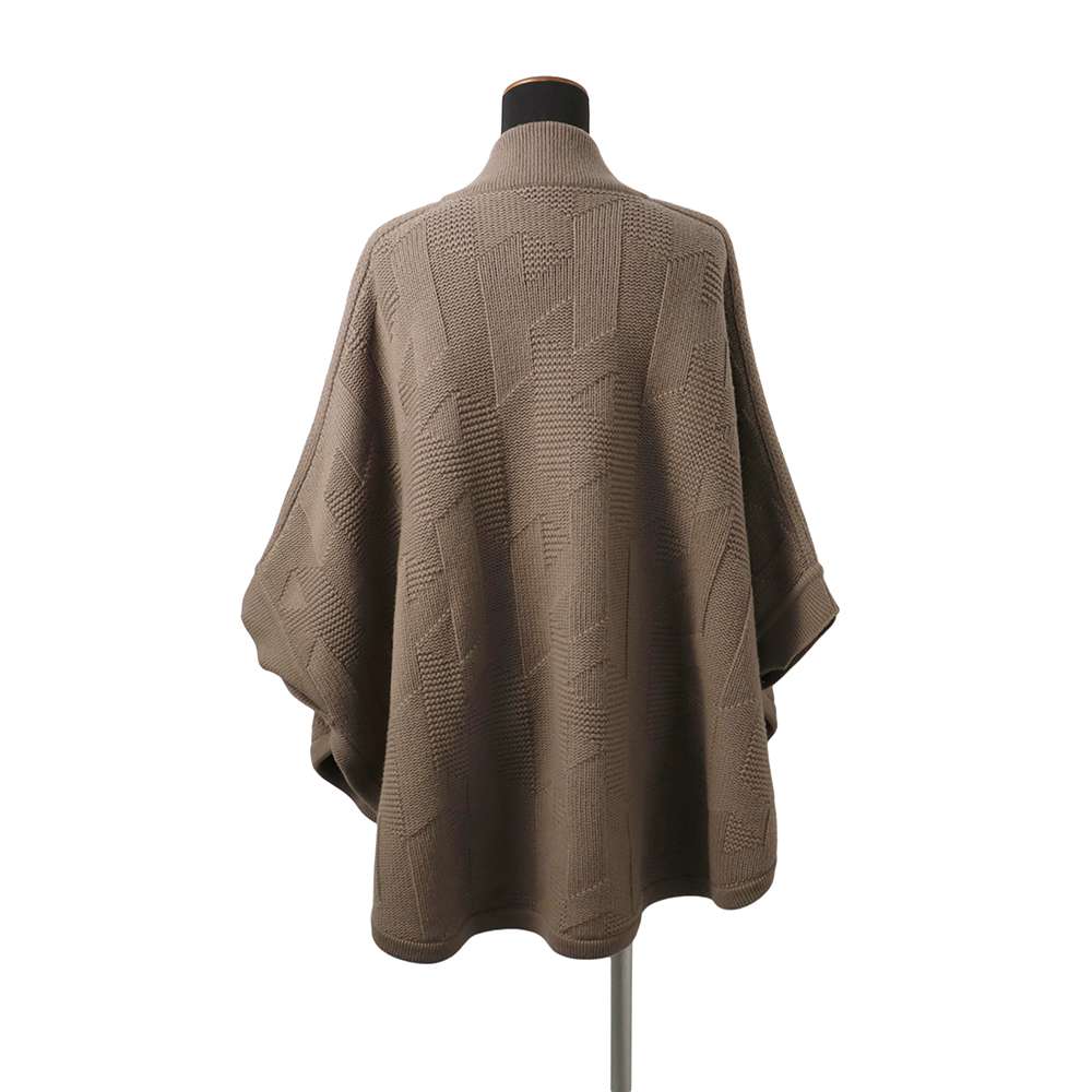 H Poncho Size Wool Handbag Brown Logo Travel Bag