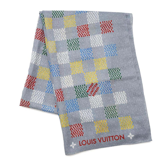 Louis Vuitton Stole・ Birds Denim BlueM96285 Cotton70 Damier Handbag