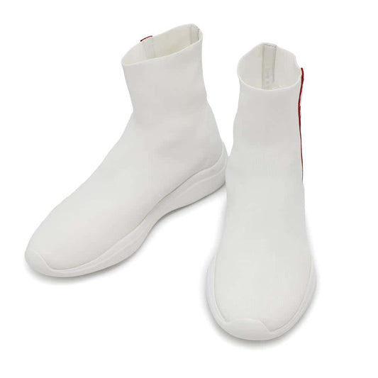 Prada Shoe Sports Socks Sneakers Red3T6424 Knit Rubber White Shoes