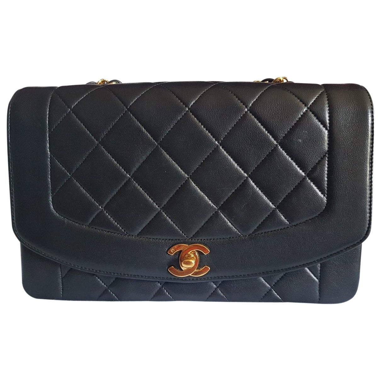 diana black leather handbag Classic