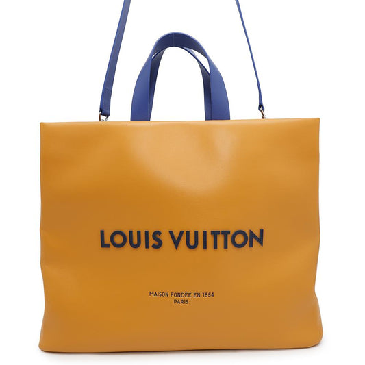 Louis Vuitton Shopper SaffronM24457 MM Leather Tote Bag 2