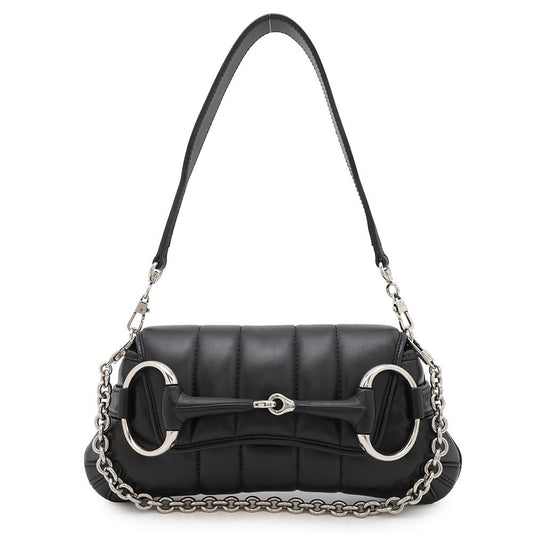 Gucci Horsebit Black764339 Leather Shoulder Bag