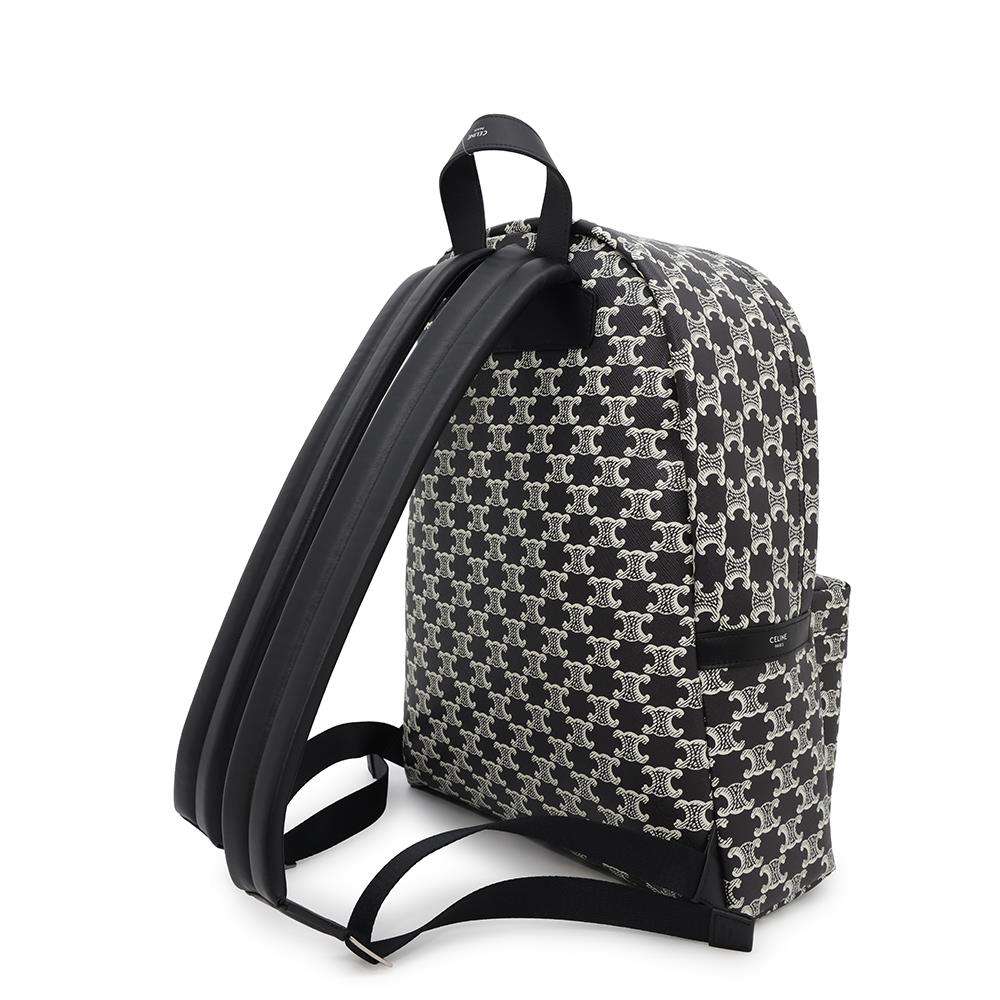 Triomphe Backpack White Fsz Pvc Coated Handbag Leather Canvas