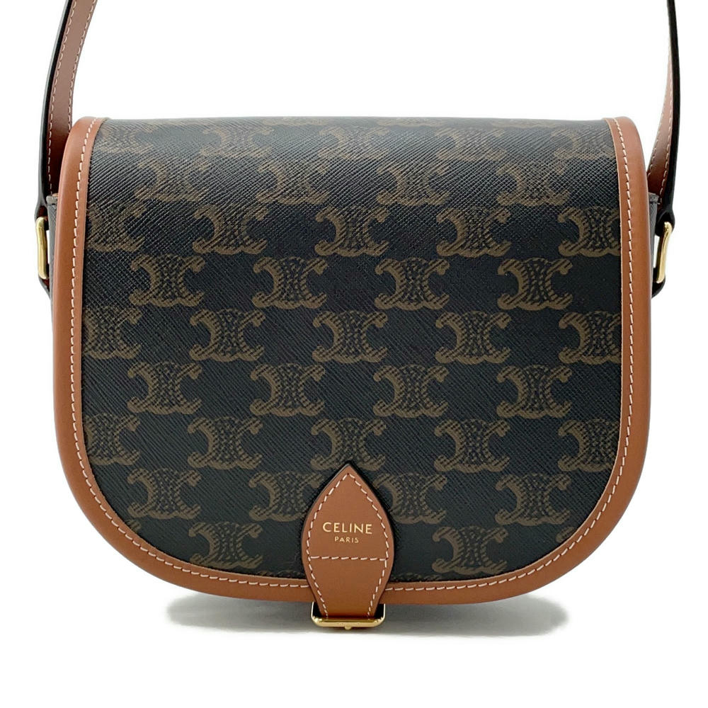Triomphe Folco Shoulder Bag Pvc Coated Size Leather Canvas