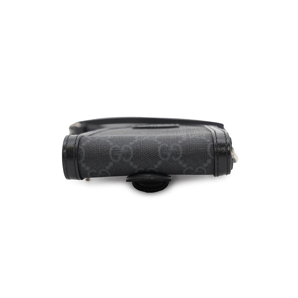 Gucci GG Supreme Phone Pouch Black724357 Leather Shoulder Bag