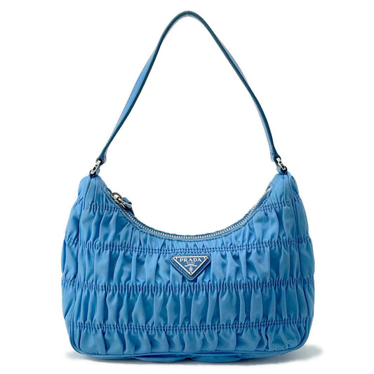 Prada Shoulder Bag ?Gathered One Light Blue1NE204 Nylon