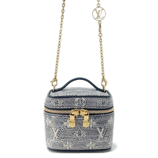 Louis Vuitton micro vanity BlueM82467 Laminated Jacquard Monogram Handbag
