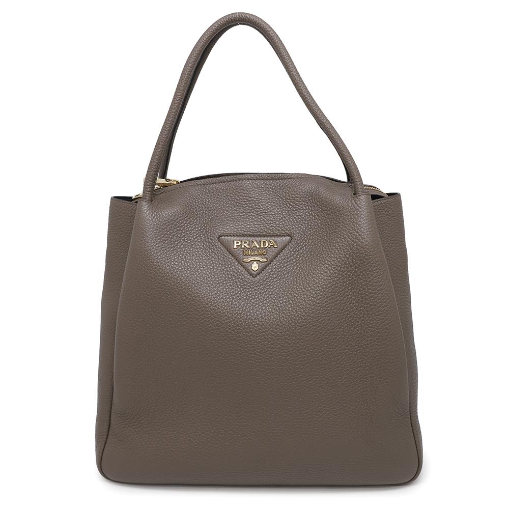Greige Bc Leather Travel Bag