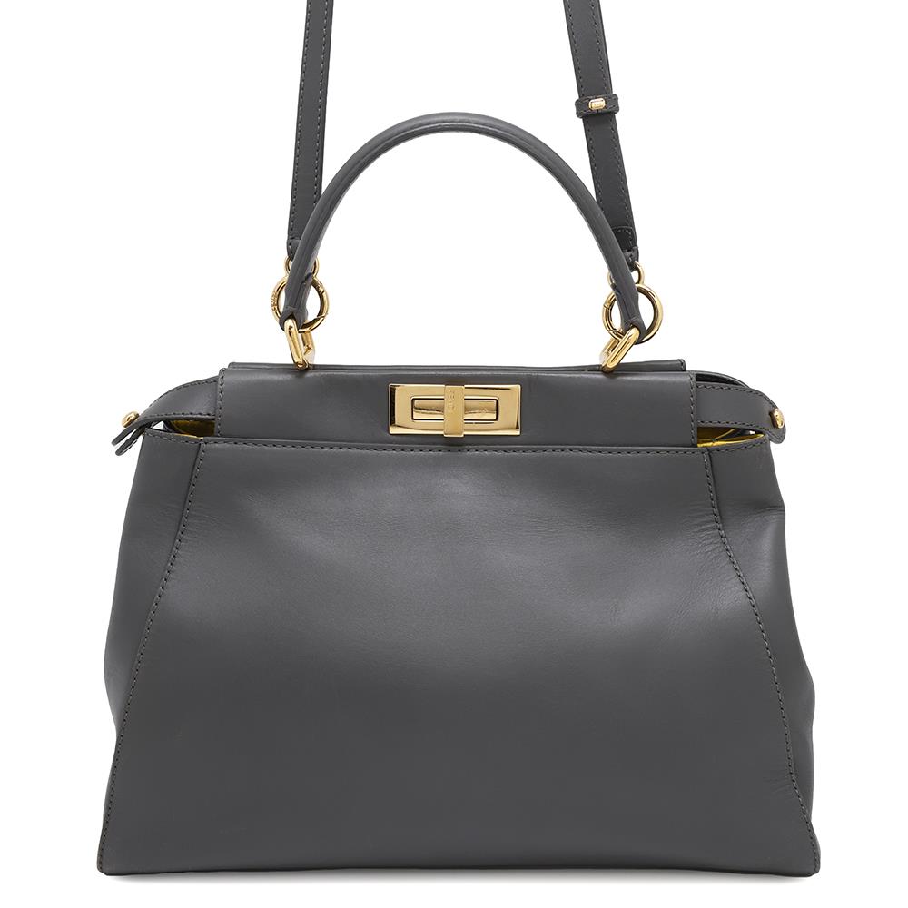 Fendi ?Peekaboo 2wayBag Gray8BN226 Leather Handbag