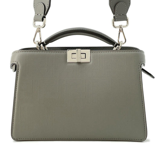 Fendi Peekaboo Icuxcross 2Waybag Gray7Va582 Handbag Leather Travel Bag