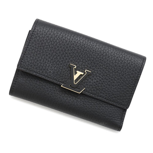 Louis Vuitton Portefeuille Capucine Compact pinkM62157 Taurillon Noir Leather Hat