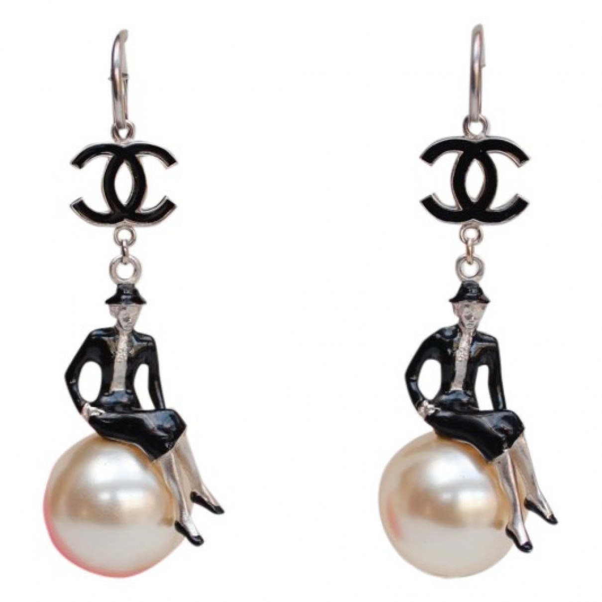 Chanel cc black earrings Jewelry