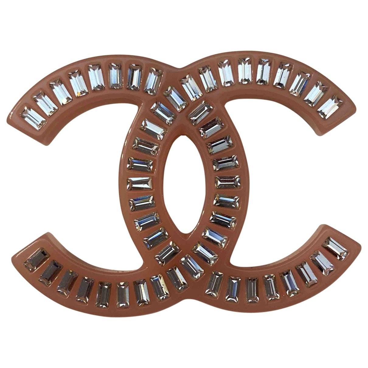 Chanel cc pink metal pins & brooches Jewelry