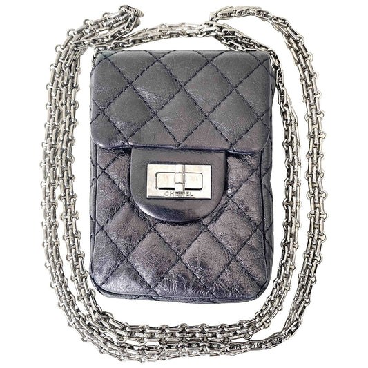 2.55 black leather handbag Classic