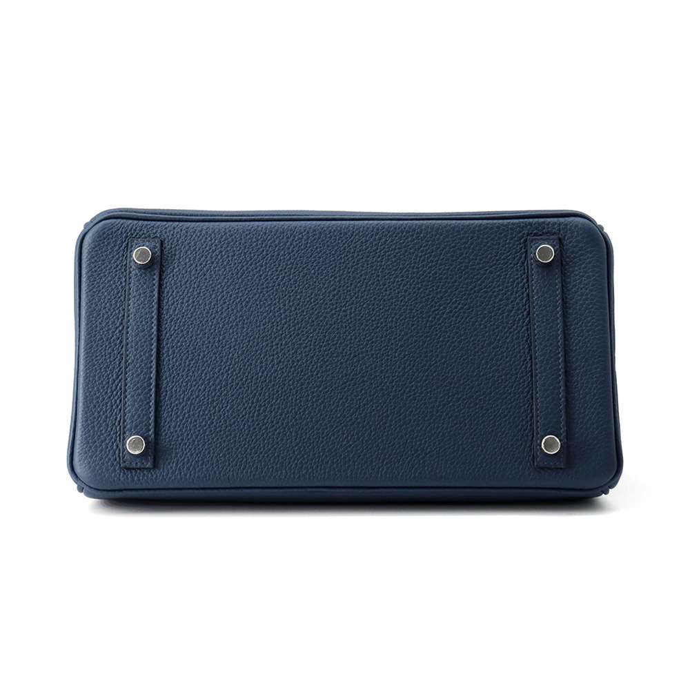 Birkin De Prusse Togo Size Handbag Leather Blue Travel Bag
