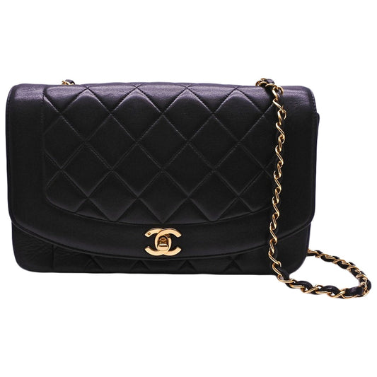 diana black leather handbag Polished