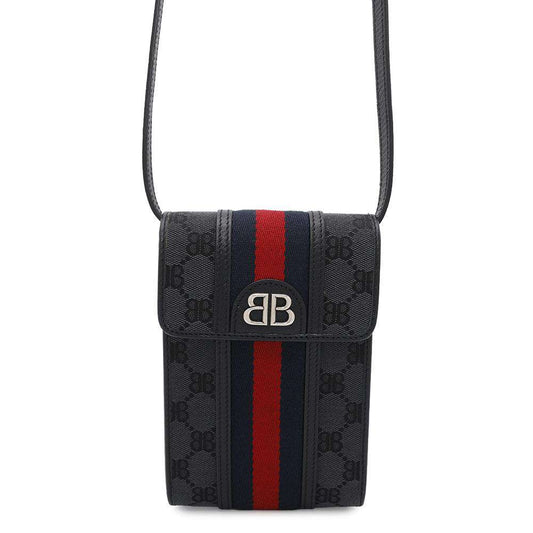 Gucci collaboration Hacker Project phone pouch Leather Canvas Travel Bag