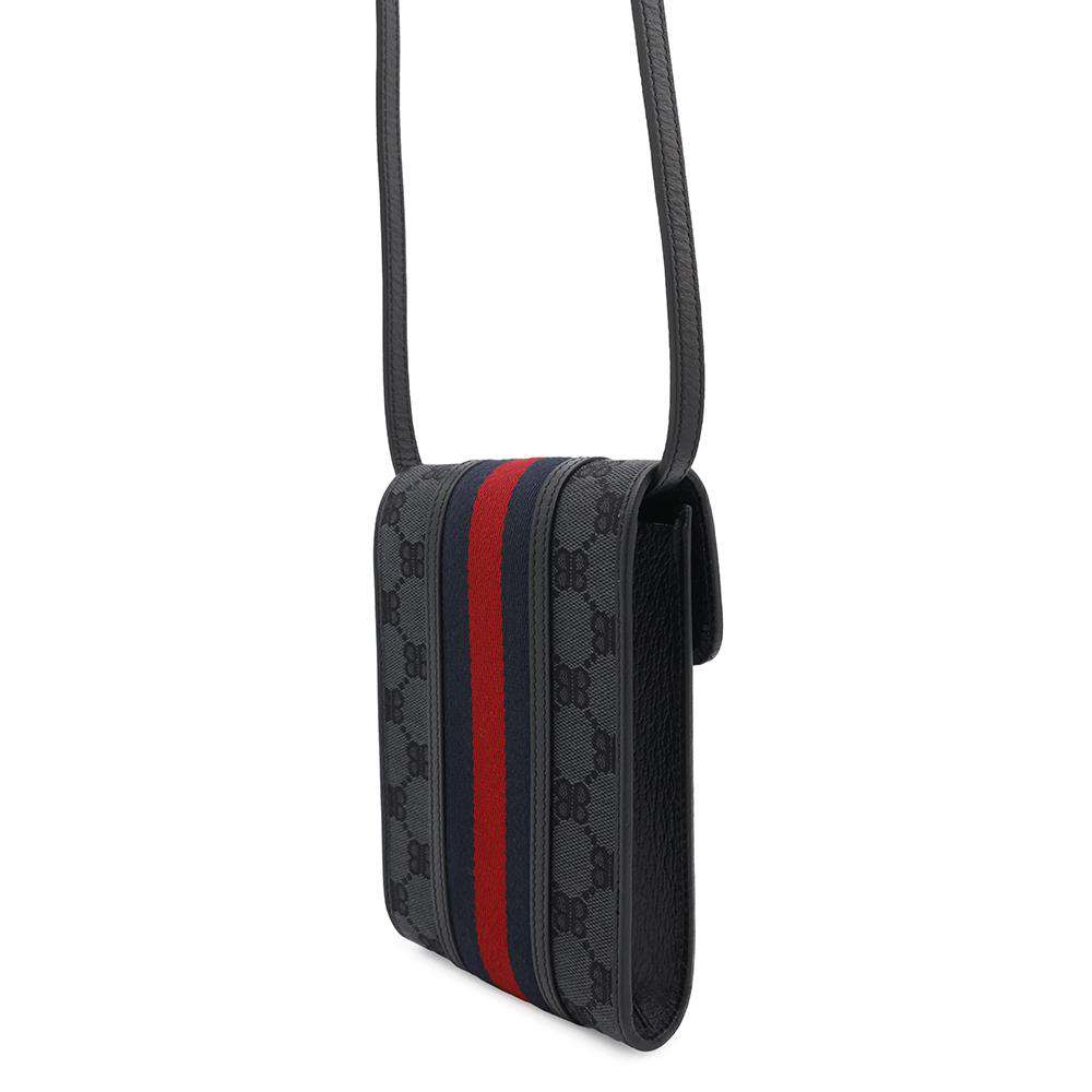 Gucci collaboration Hacker Project phone pouch Leather Canvas Travel Bag